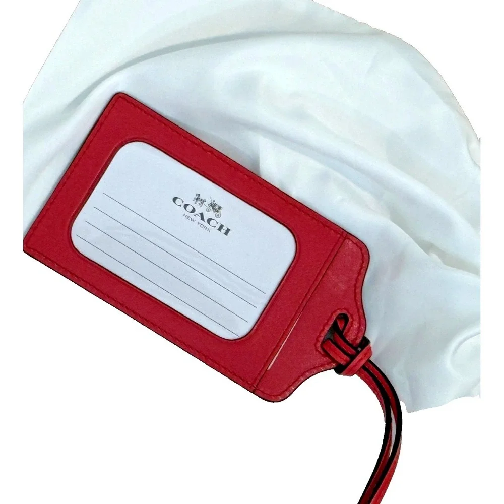 Genuine Coach Red Leather Credit Card Neckwallet w/ID and credit card slots NEW